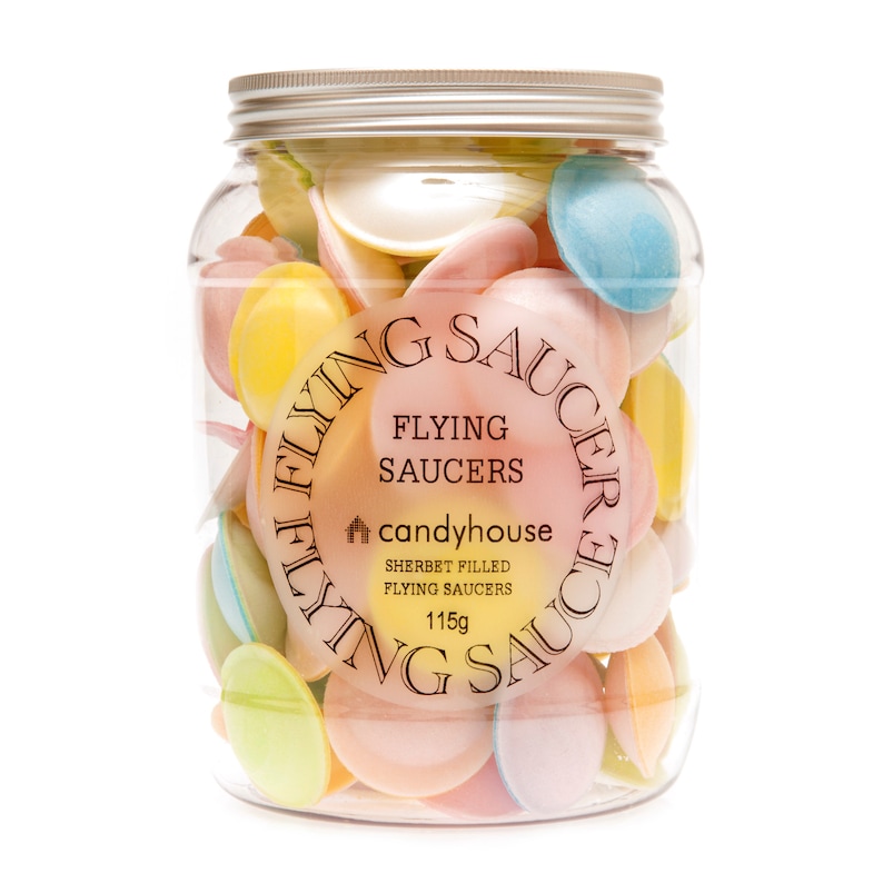 Flying Saucers in Giant Jar, Retro Sweets, Vegan, Vegetarian, Blast