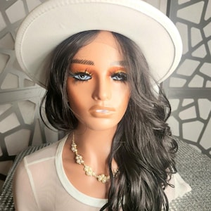Wavy Dark Brown Wig: 13x4 Free Parting Lace Wig, Human Hair Blend