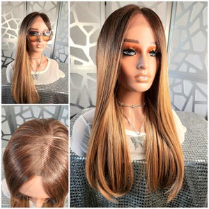 Straight Blonde Wig Ombre Wig Freeparting 13x4 Strawberry, Blonde Lace Front Wig Reddish blonde Wig Honey Blonde Wig Human Hair Blend Heat