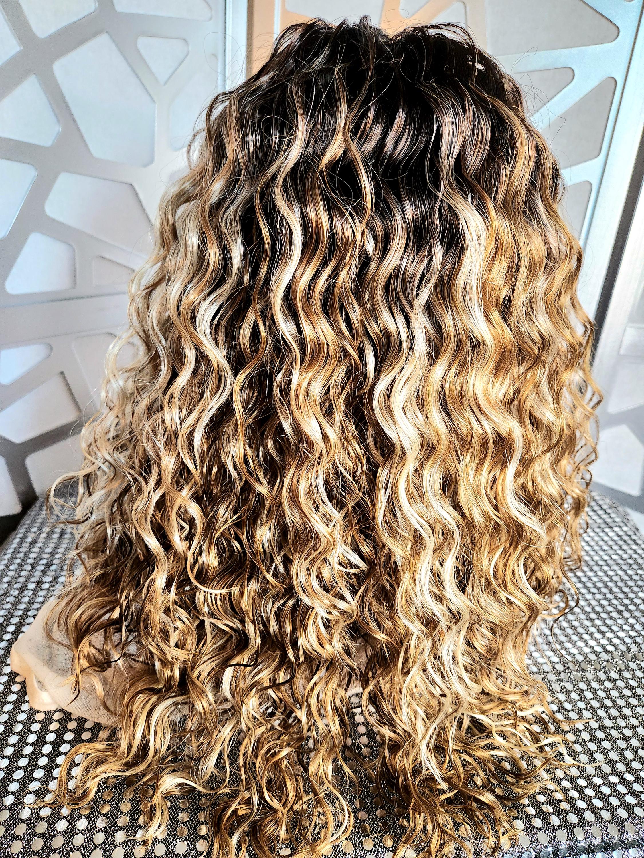 Blonde Mix Curly Wigs - Etsy