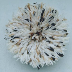 Chapéu Juju branco salpicado bege e preto 60 cm (23&quot;)