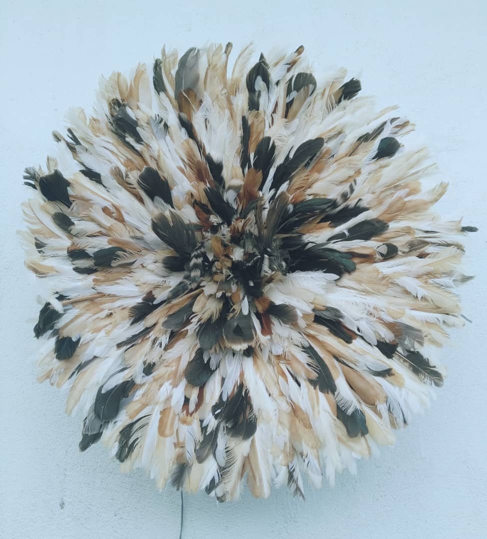 Juju Hat Moucheté Blanc Beige et Noir de 60 cm | 23,170.00 EUR