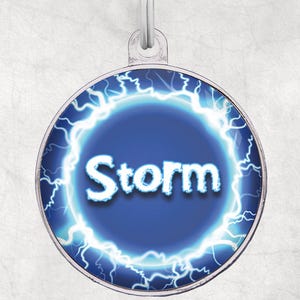 lightning storm metal ID tag, Personalised tag, dog tag,id tag, cat tag