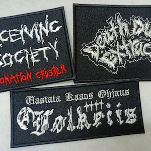 Crust embroidered patch Folkeiis ~ Deceptive Society ~ Death Dust Extractor - D-clone Laukaus Total Noise Accord Isterismo Haava Avfall