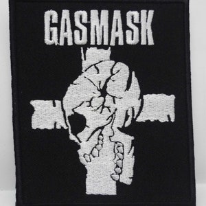 GASMASK embroidered patch deathside gism zouo crow