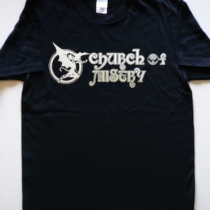 T-shirt med elendets kyrka, elektrisk trollkarl, heavy katedral