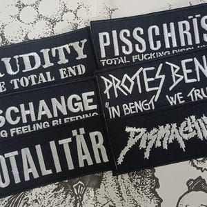 Patchs D-beat Crudity Pisschrist Dischange Protest Bengt Totalitar Dismachine crust punk crusty