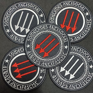 Parche bordado A veces antisocial Siempre antifascista