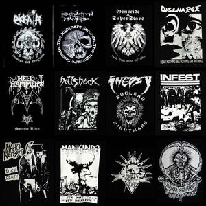 Bedrukte patch op de achterkant ~ Ekkaia Exticntion of mensheid Hellshock Inepsy Infest Maho Neitsyt