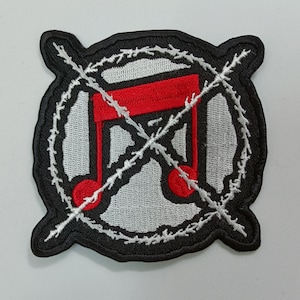 ANTI MUSIC embroidered patch grindcore mincecore