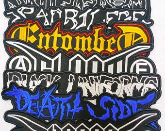 Embroidered patch long II back patch English Dogs Skitsystem Gloom Entombed Death Side Zyanose