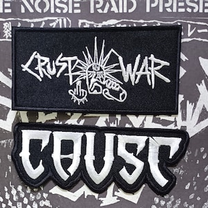 CRUST WAR  embroidered patch framtid zyanose life disclose noise raw punk