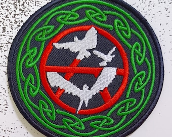 Peace - Freedom - Dove embroidered patch anarcho punk ecopunk solarpunk