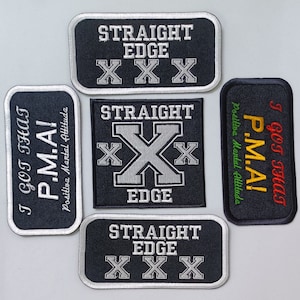 STRAIGHT EDGE - 刺繍パッチ SxE Positive Mental Attitude P.M.A. Bad Brains