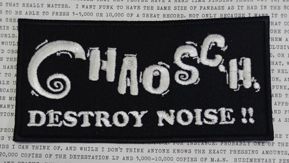 CHAOS CH - Embroidered Patch Chaos Channel Chaos C.h. Confuse Gai