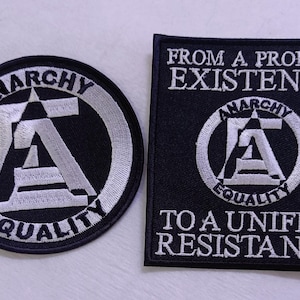 ANARCHY EQUALITY embroidered patch anarcho punk crust conflict crass