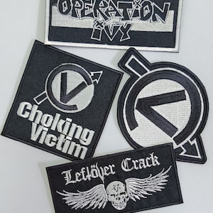 Embroidered patch Leftover Crack - Choking Victim - Operation Ivy - Anti Flag ska punk patch