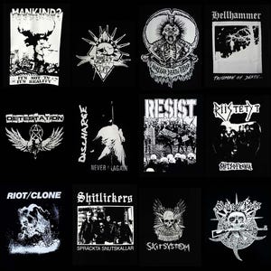 Bedrukte patch op de achterkant ~ De mensheid? Mob47 NDT Hellhammer Detestation Resist Riistetyt Riot/Clone Discharge