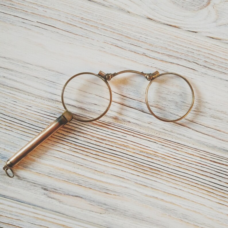 antique Victorian old glasses brass monocle Etsy