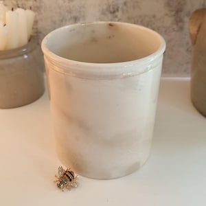 Antique Tea Stained Ceramic Storage Jar, Kitchen Storage Jar, French Ceramic Jar