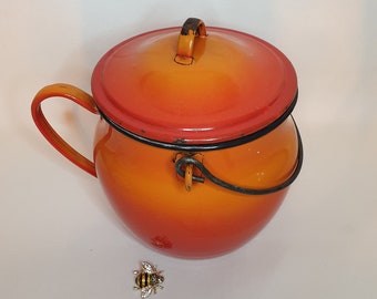 French Vintage White Enamelware Fish Poacher - Fish Cooker - Fish Steamer - Poissonnière - Fish