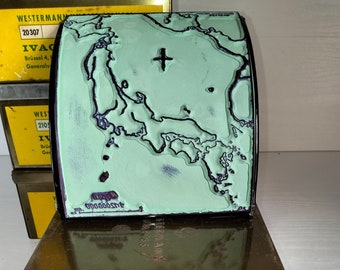 Vintage XL School Stamp - Map of Japan, Belgium