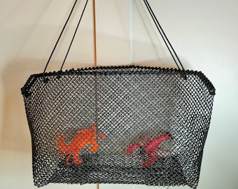 Oyster Mesh Basket With Recycled PVC Rush Handles. Made in France