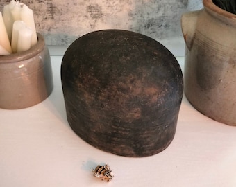 Antique French Wooden Hat Mold, Milliner Block, Shop Display