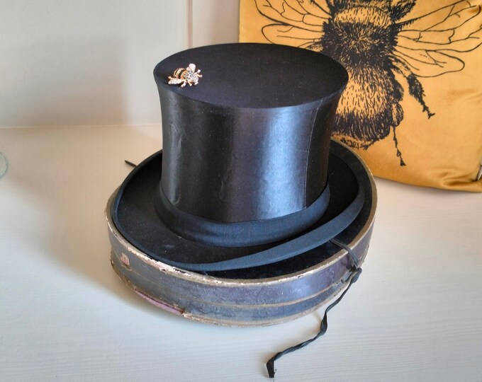Vintage French Black Top Hat Antique Top Hat Collapsible Top Etsy