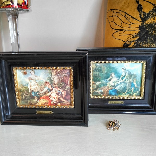 Antique French Paintings, Francois Boucher Replica Paintings, Hammered Enamel Plated HELCA Process
