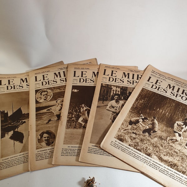Journal français vintage, Le Miroir des Sports, Publication sportive, Souvenirs sportifs, 1925 Publications