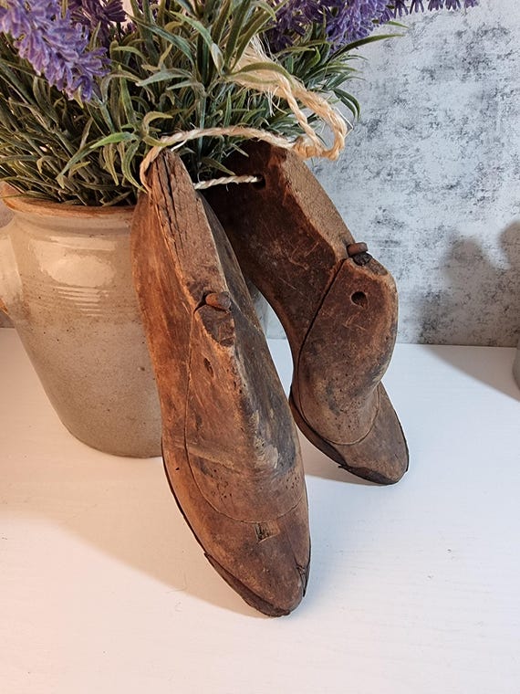 Forme per scarpe in legno francesi d'epoca, forme per scarpe in