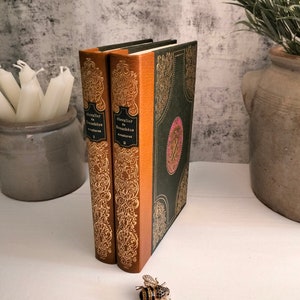 Vintage Home Decor, Vintage Green, Gold and Tan Books, French Vintage Books, Decorative Book, French Language Literature
