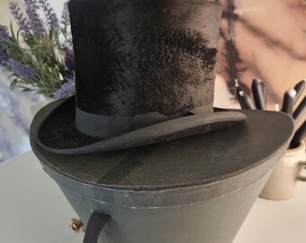 アンティーク クラシック トップハット 箱付き パリ フランス