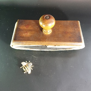 Antieke houten vloeiblok, French Inkt Blotter, Inkt Blotter, vintage bureauaccessoire, houten vloeiblok voor verzamelaars, kantoorinrichting