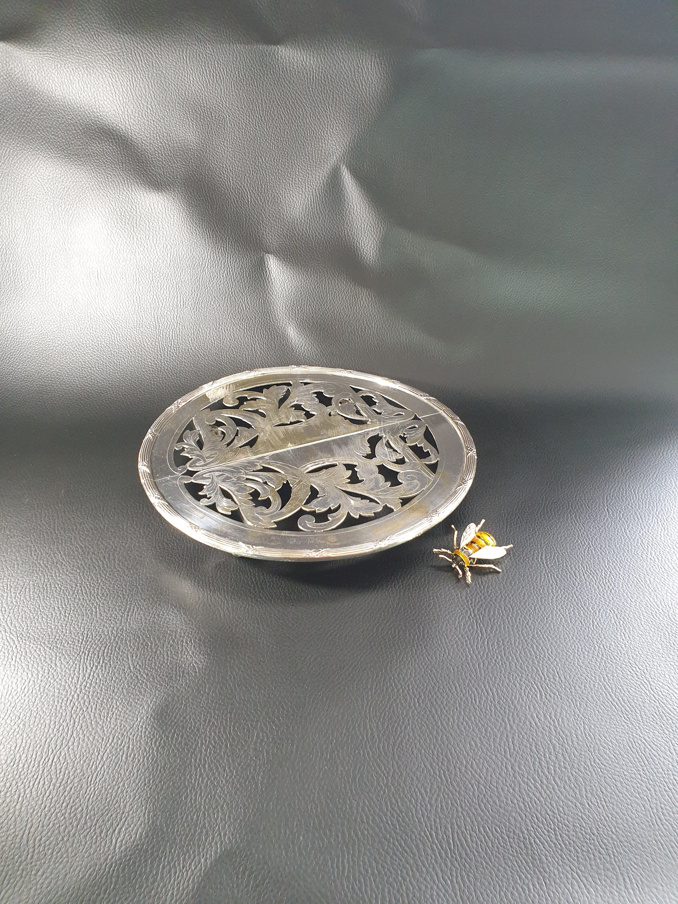 Trivet Rond, Trivet Extensible, Plaqué Argent, Français Vintage, Cuisine Français, Trivet, Décor Rus