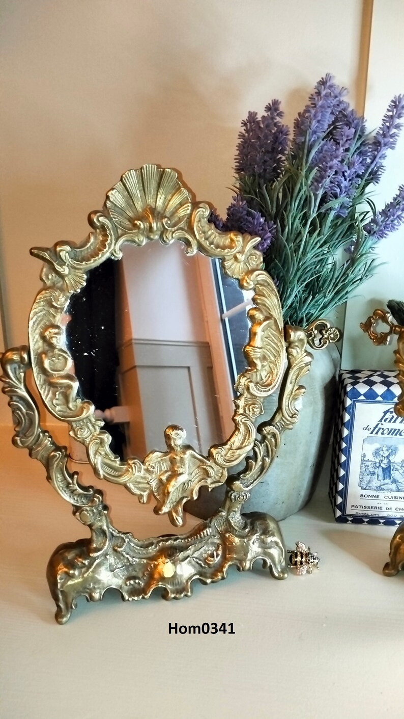 Vintage French Vanity Mirror Rococo Baroque Bronze Mirror Etsy