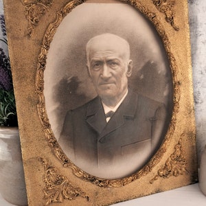 Vintage French Original Photograph, 1900’s Vintage French Portrait Photograph, Antique Portrait Photograph with Surround