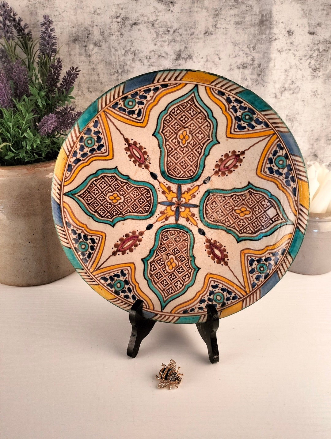 Moroccan Pottery Handcrafted Moroccan Decorative Plate or Bowl Colorful ...
