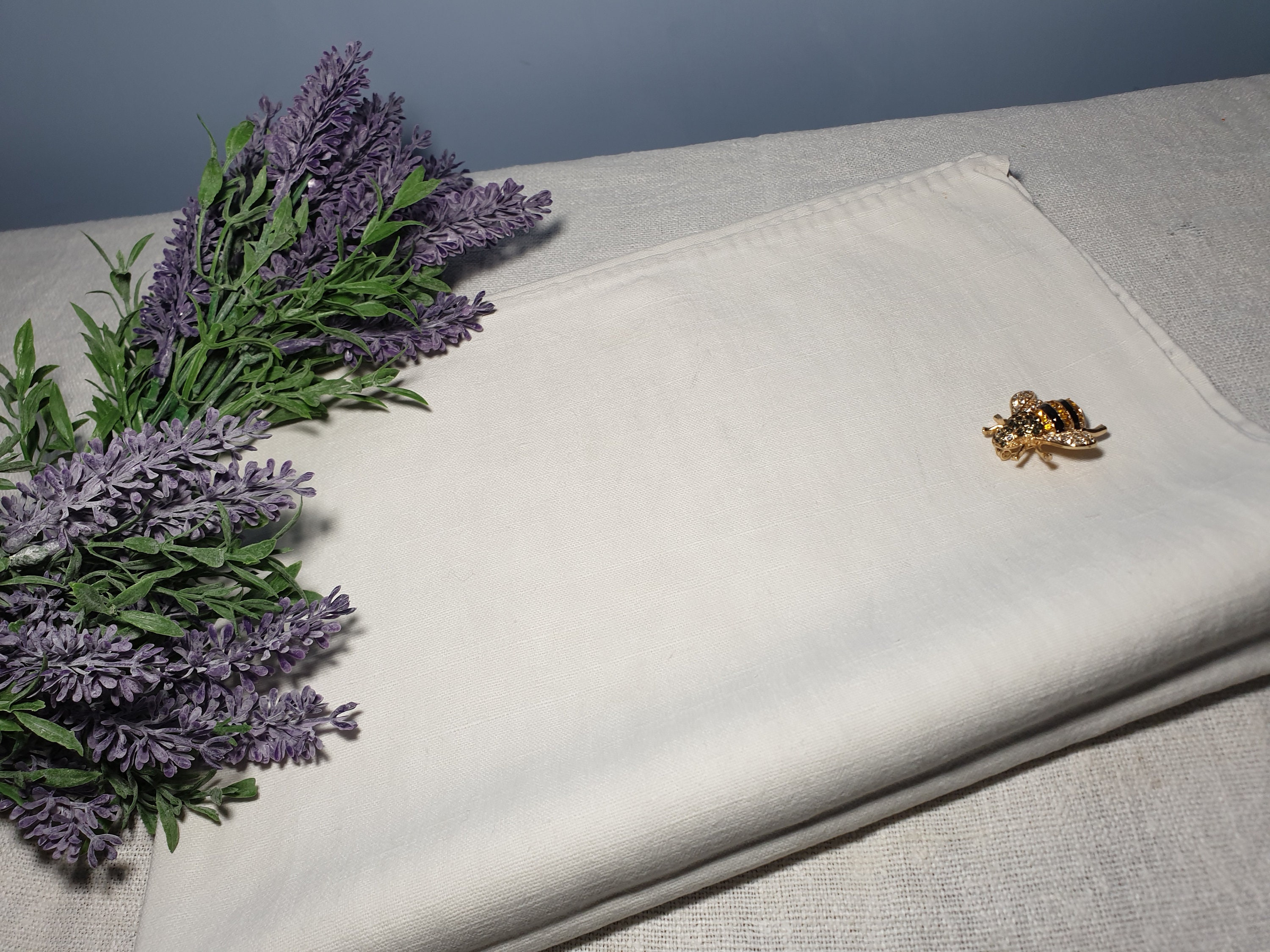 Français Grand Torchon Blanc en Coton Vintage, Nappe d'appoint Vintage Français, Décoration de Cuisi