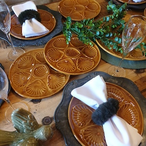 Vintage Oyster Plates, Vintage Oyster Platter, Seafood Plates, Seafood Platter, Mussel Plates