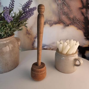 Vintage French Wooden Pestle - Vintage Wooden Masher - Large Vintage Wooden Pestle