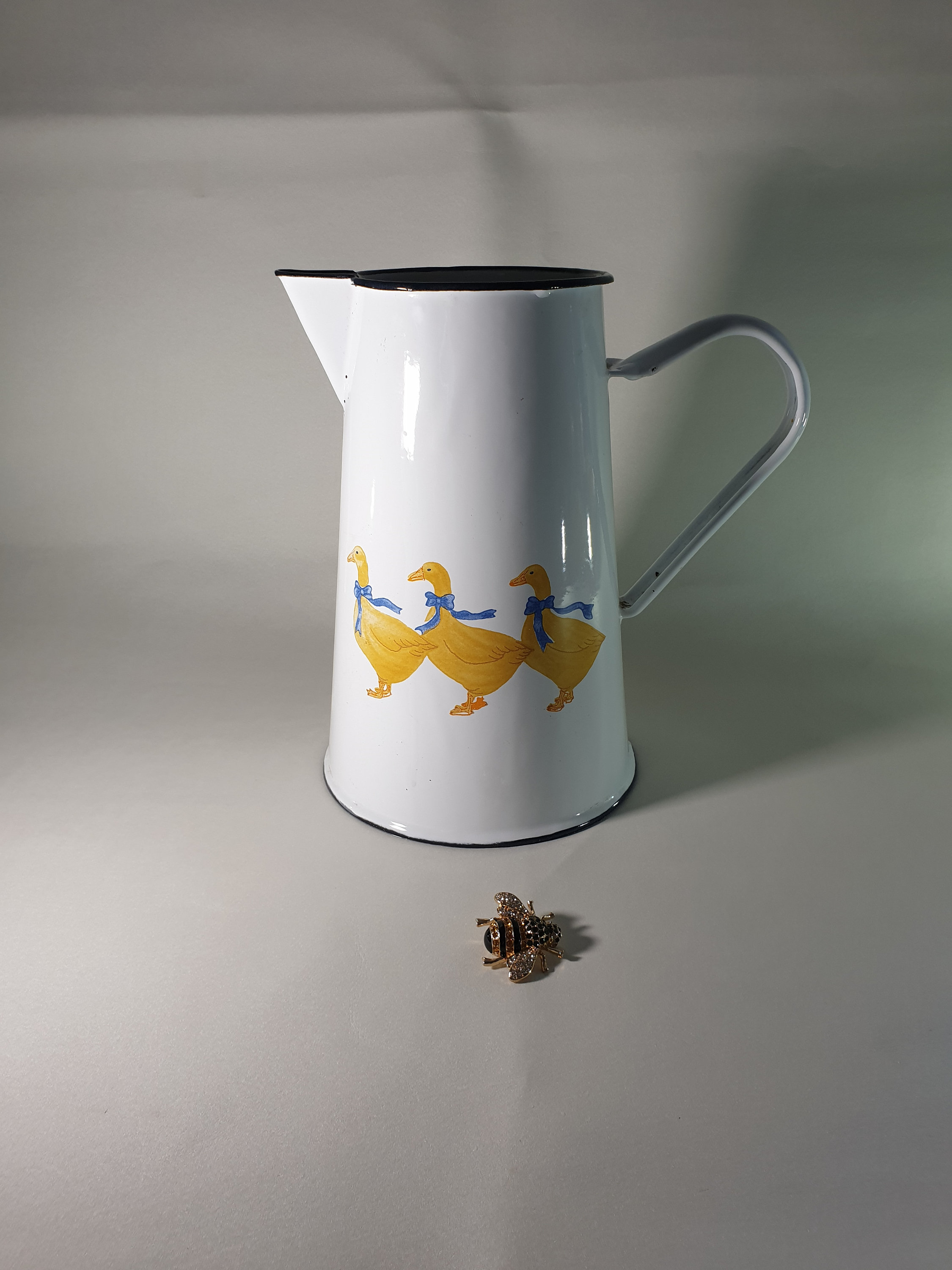 Français Pichet d'eau en Émail Vintage, Blanc ou à Eau, Français Émail, Chic & Shabby, Vintage Kitch