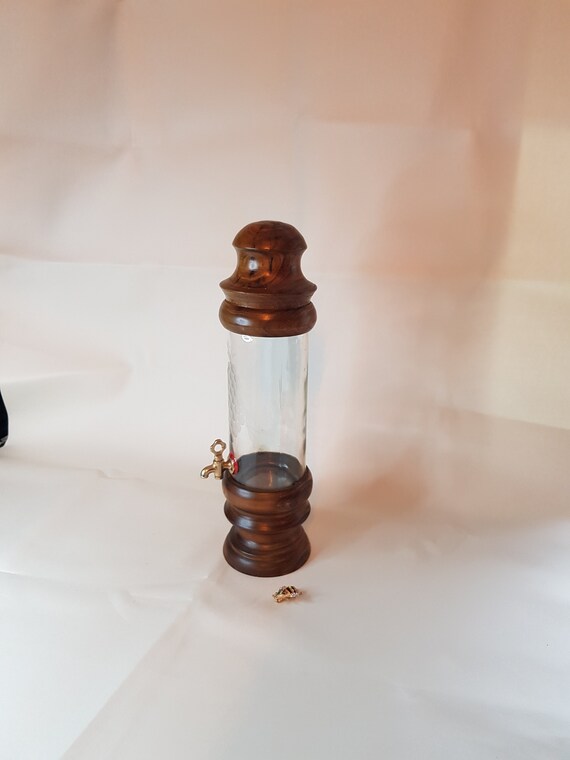 Vintage French Wine Dispenser Wine Fountain Glass and Wood Etsy