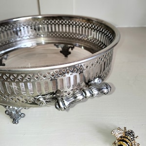 Vintage Silver Plated Fruit Bowl, Vintage Italian Silver Plated and Glass Fruit Bowl, Vintage Fruit Bowl