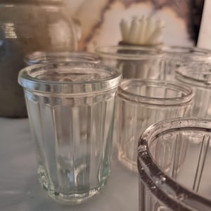 French Antique Conical Glass Jam Jars - Old French Jelly Jars - French Antique Glass Jars - Glass Night Lights Holders - Tulip Glass Jars