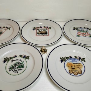 Vintage French Porcelain Plates, Vintage French Cheese Plates, Vintage Porcelain Side Plates