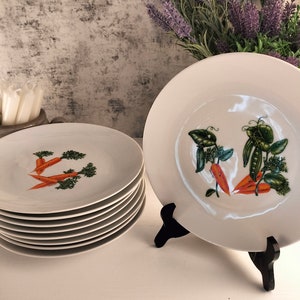 French Vintage Porcelain Plates, French Euro Porcelain Plates, Decorative Porcelain Plates