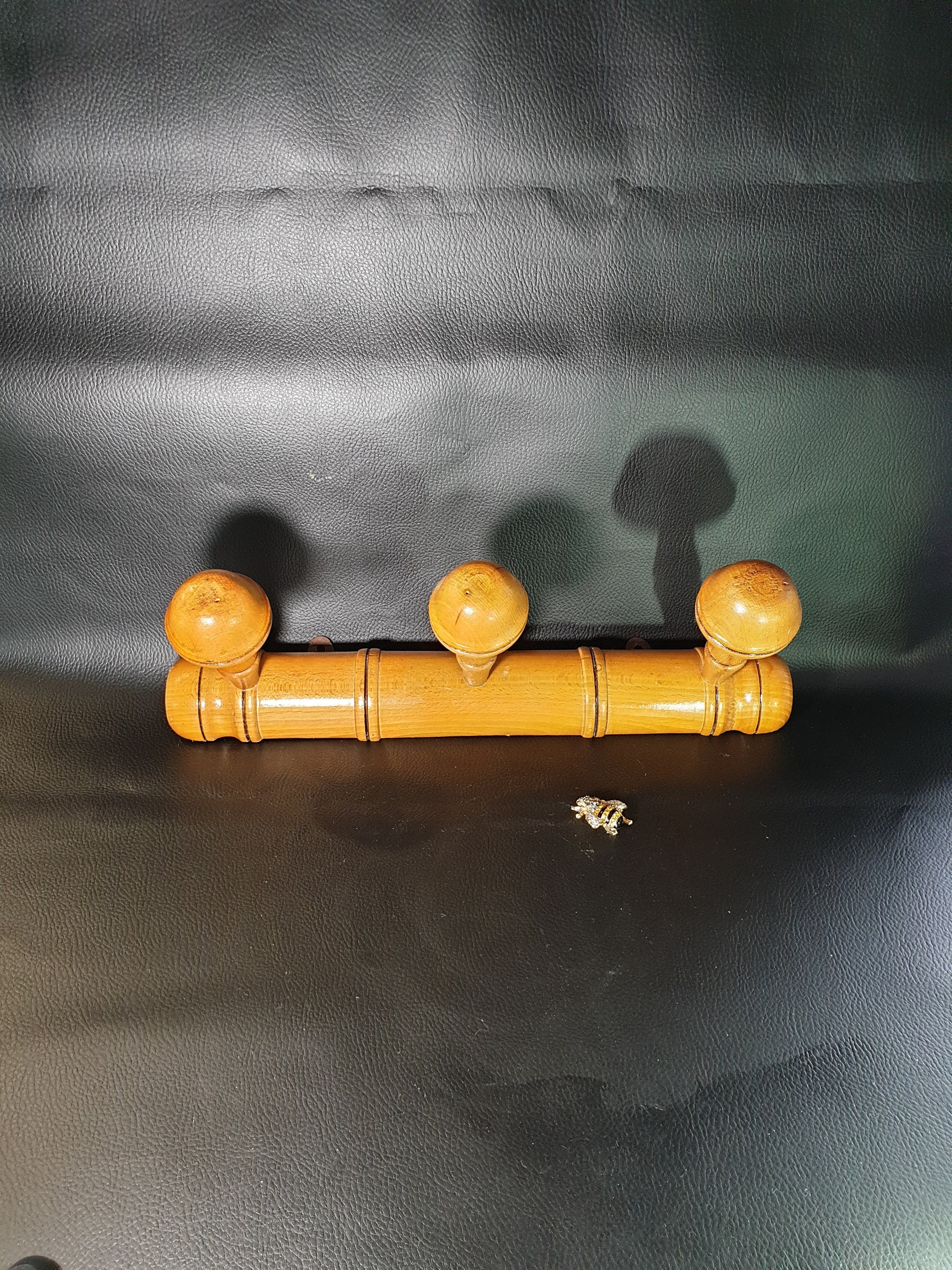 Porte-Manteau Vintage Français, Crochet à 3 Fuseaux, Porte-Manteaux, Porte-Manteau en Faux Bambou, C