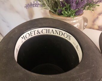 Seau à Champagne Moët & Chandon - Chapeau Haut-de-forme Noir - Déco Luxe - Occasion